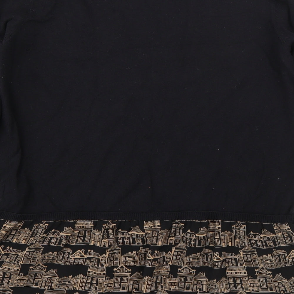NEXT Womens Black Round Neck  Cotton Pullover Jumper Size 12