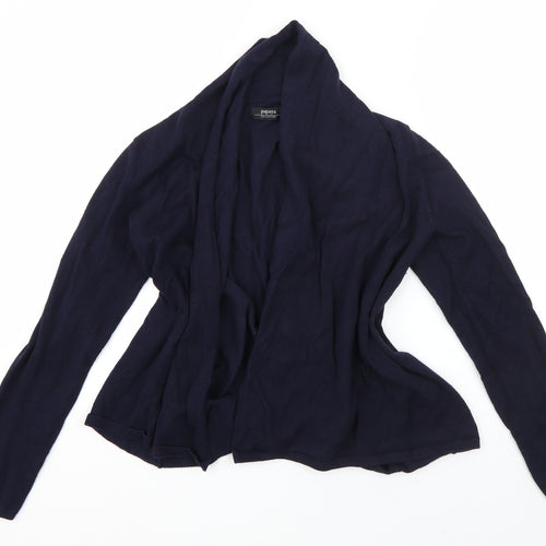 Papaya Womens Blue Round Neck  Viscose Cardigan Jumper Size 14