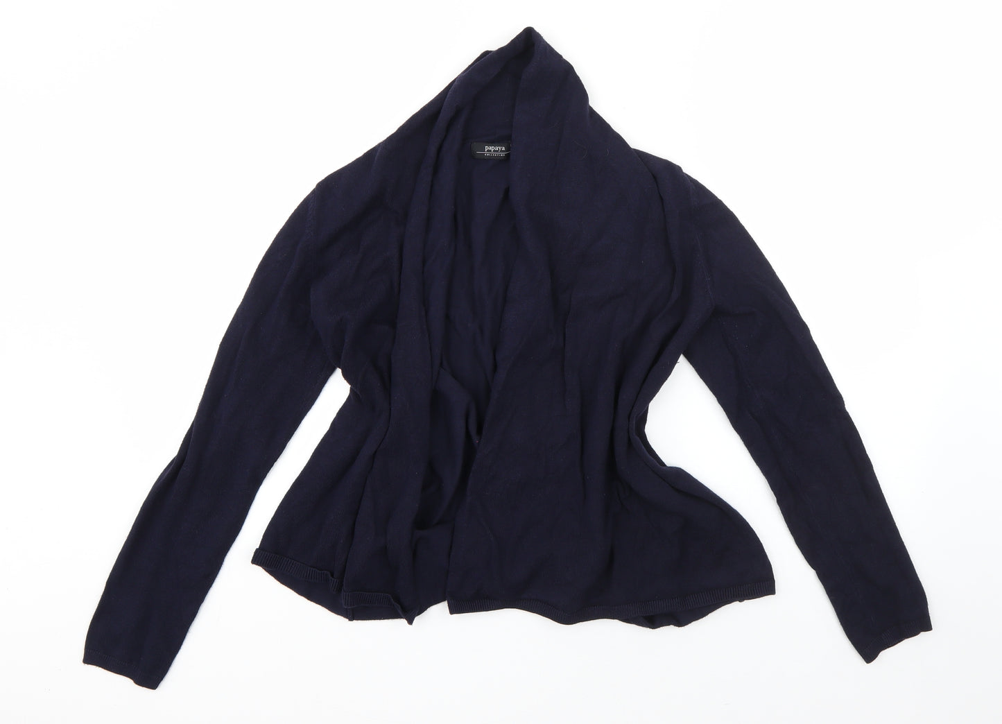 Papaya Womens Blue Round Neck  Viscose Cardigan Jumper Size 14