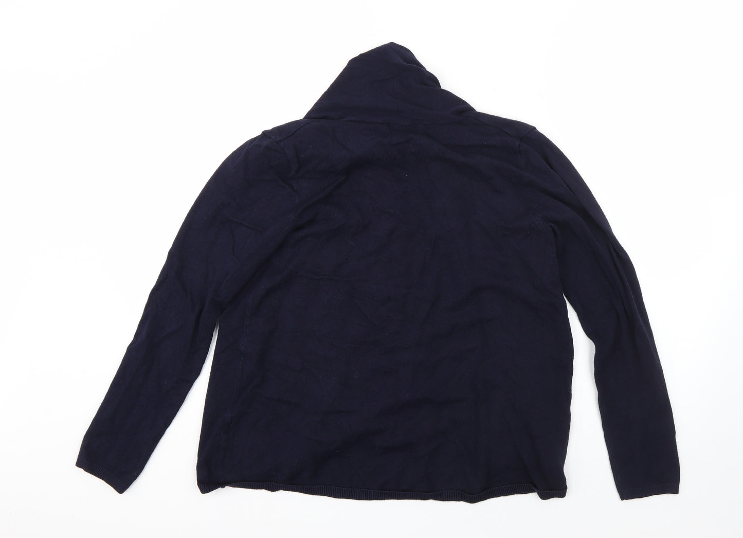Papaya Womens Blue Round Neck  Viscose Cardigan Jumper Size 14