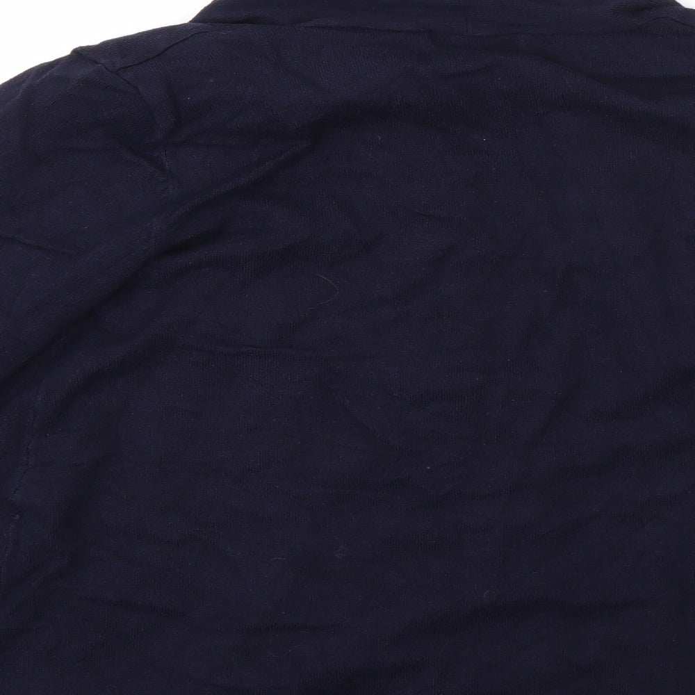 Papaya Womens Blue Round Neck  Viscose Cardigan Jumper Size 14