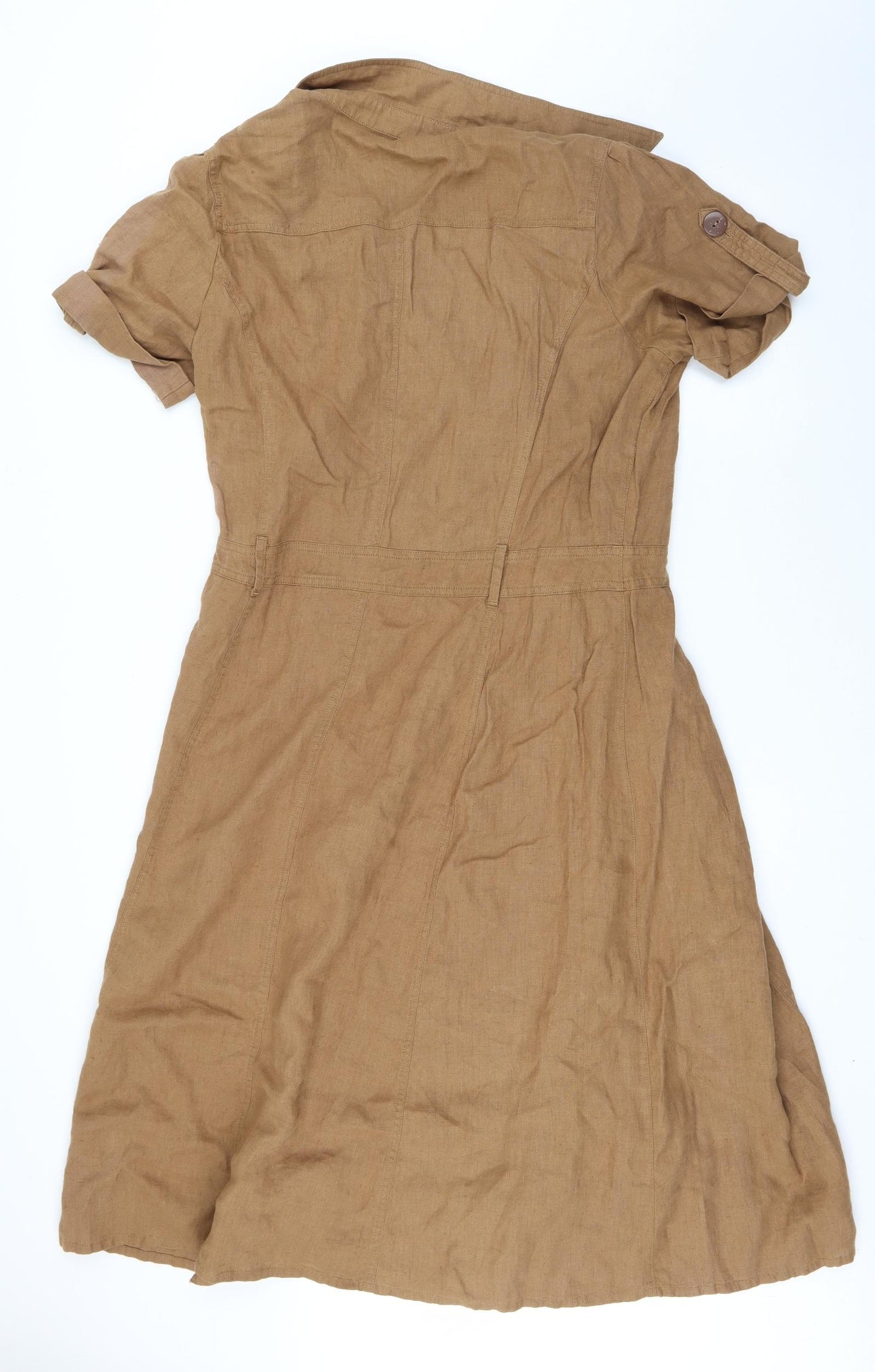 George Womens Brown  Linen Shirt Dress  Size 18  Collared Button