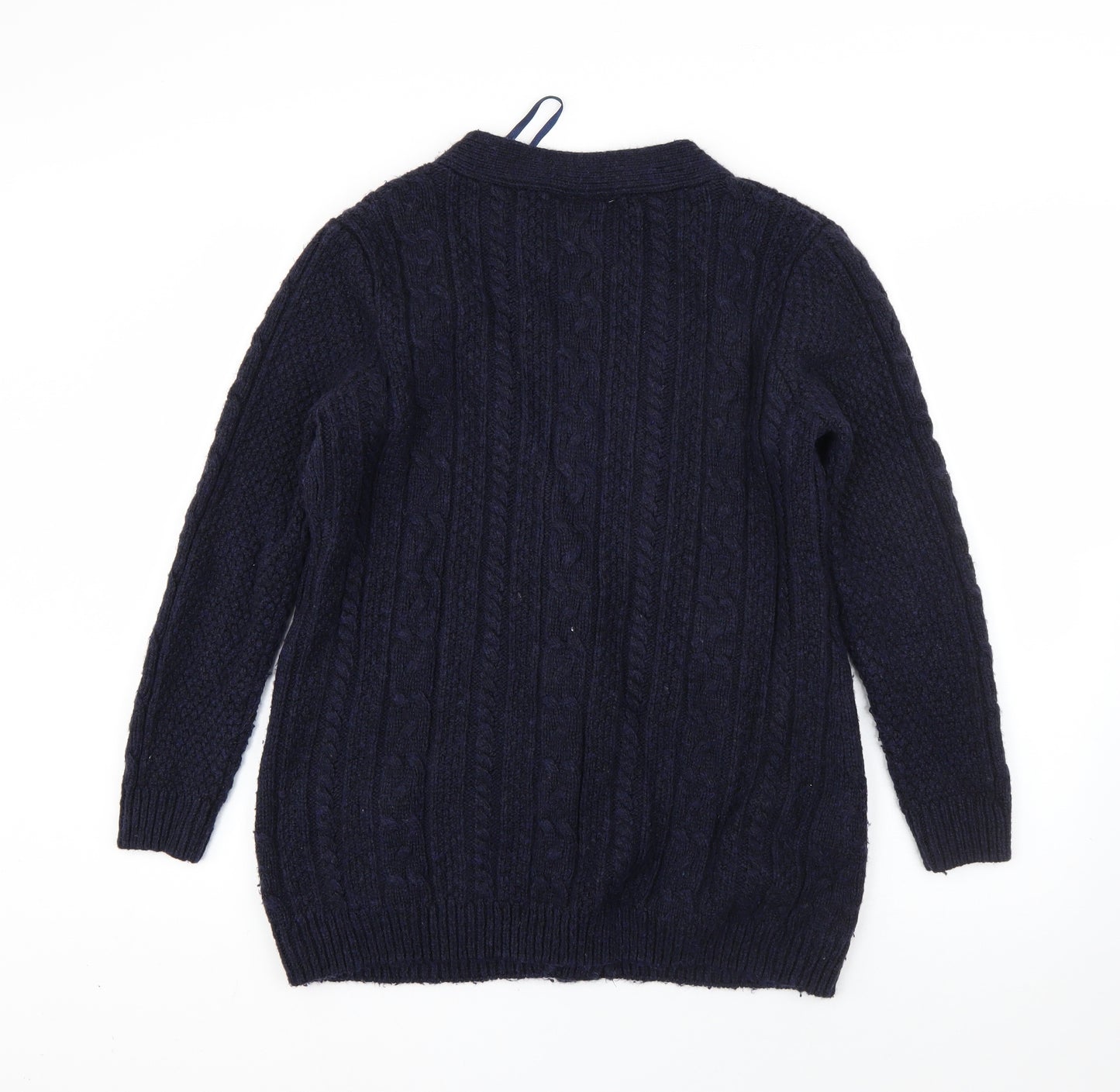 Papaya Womens Blue V-Neck  Acrylic Cardigan Jumper Size 20