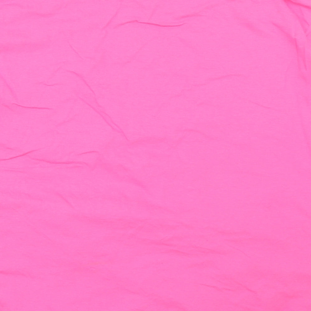 Warehouse Womens Pink  Cotton Basic T-Shirt Size 14 Round Neck