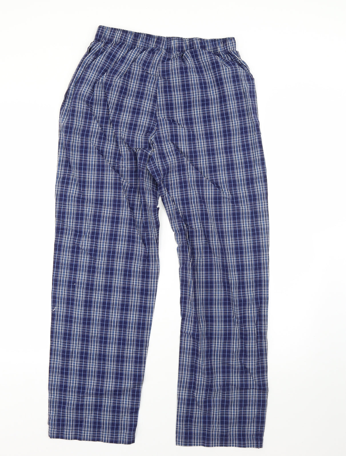 Preworn Mens Blue Plaid Cotton  Pyjama Pants Size S
