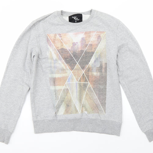 Cedar Wood State Mens Grey  Polyester Pullover Sweatshirt Size M