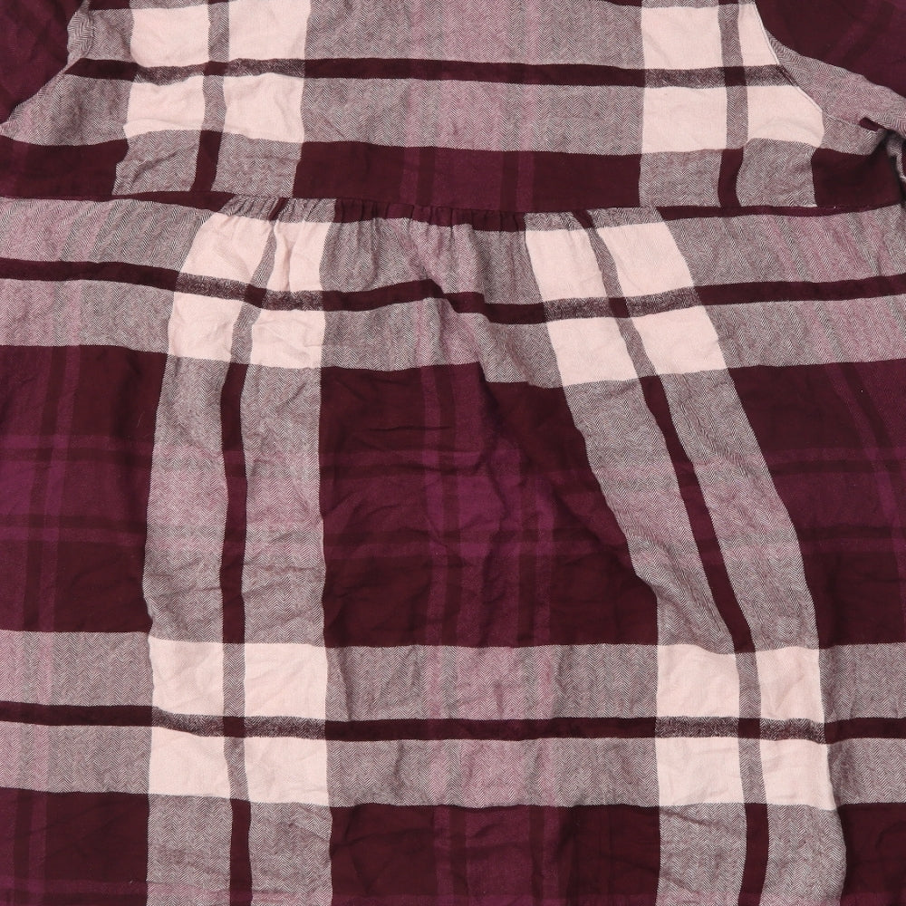 Preworn Womens Multicoloured Plaid Viscose A-Line  Size 24  V-Neck