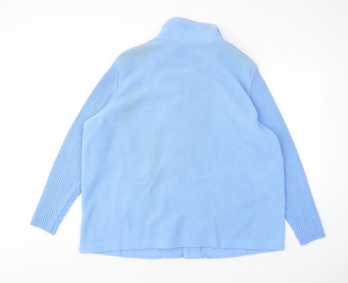 Preworn Womens Blue Mock Neck  Polyester Full Zip Jumper Size 24