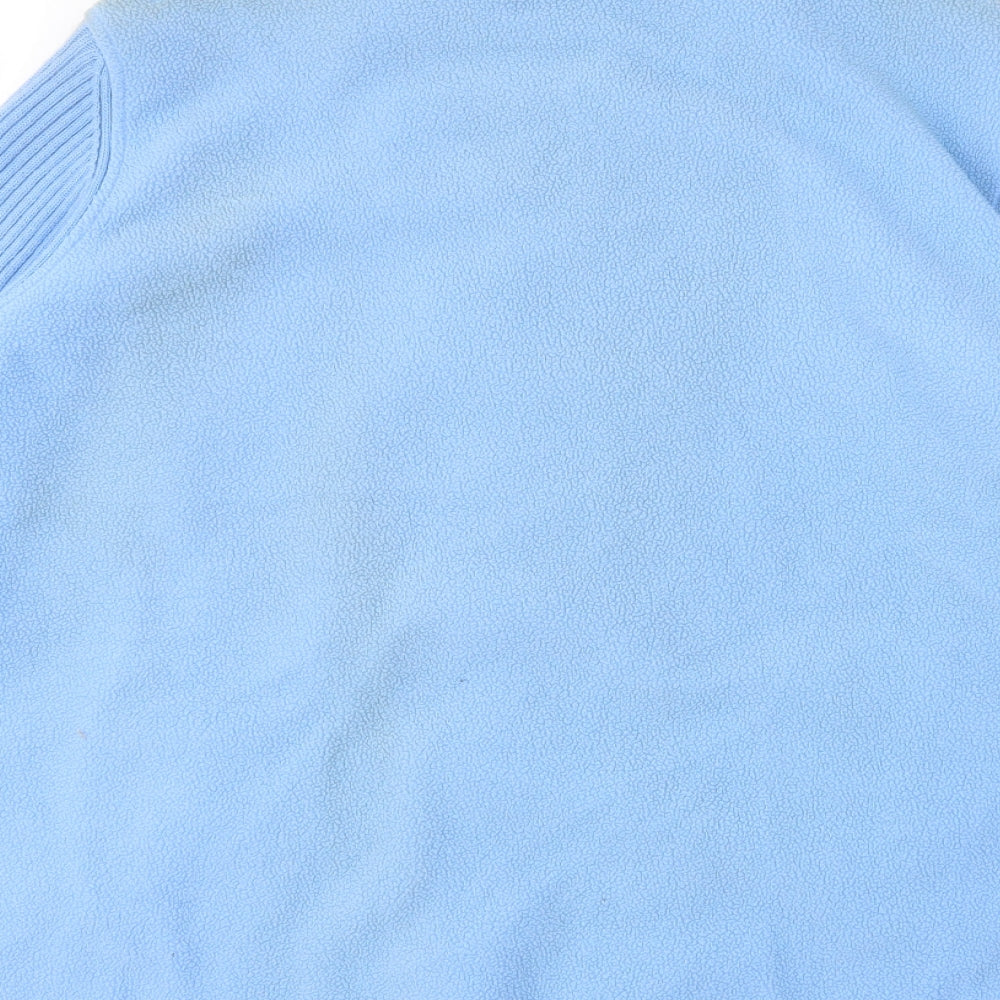Preworn Womens Blue Mock Neck  Polyester Full Zip Jumper Size 24