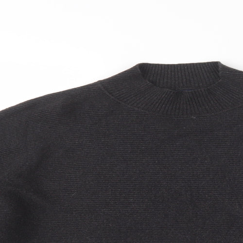 Zara Womens Grey Mock Neck  Nylon Pullover Jumper Size M