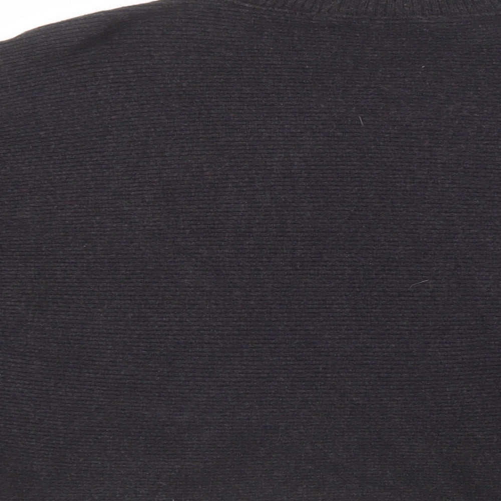 Zara Womens Grey Mock Neck  Nylon Pullover Jumper Size M