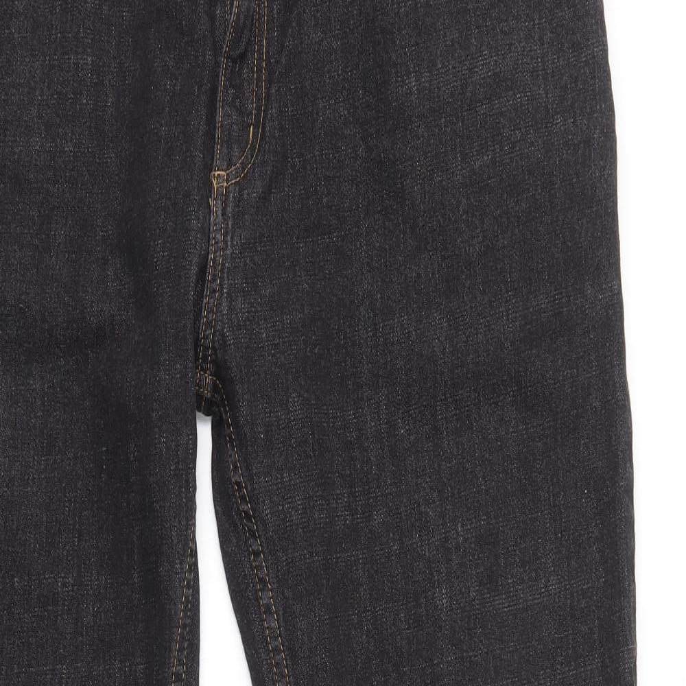 TU Mens Black  Cotton Straight Jeans Size 42 L32 in Regular