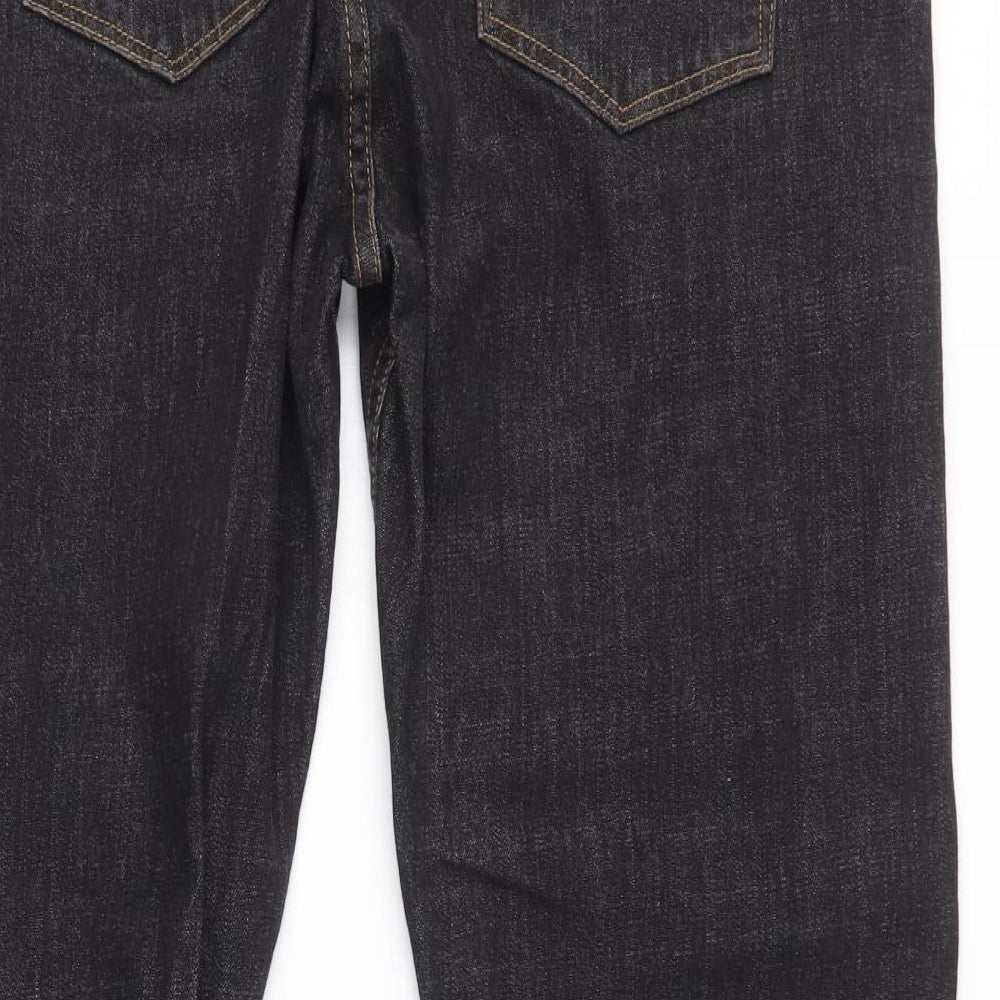 TU Mens Black  Cotton Straight Jeans Size 42 L32 in Regular