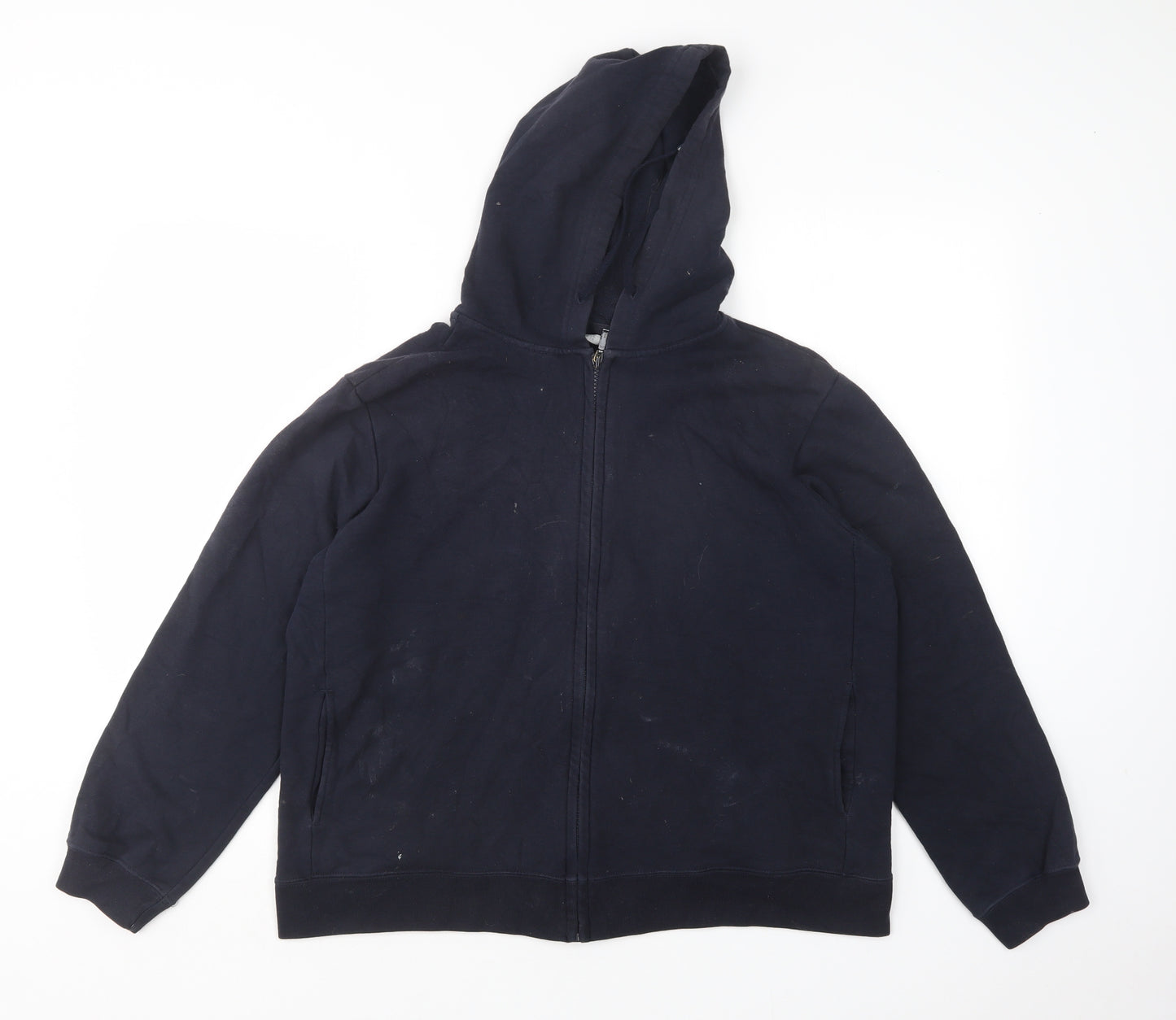 M&S Womens Blue  Cotton Full Zip Hoodie Size 16