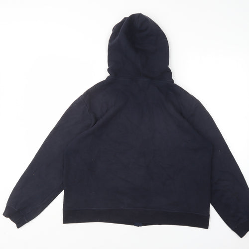 M&S Womens Blue  Cotton Full Zip Hoodie Size 16