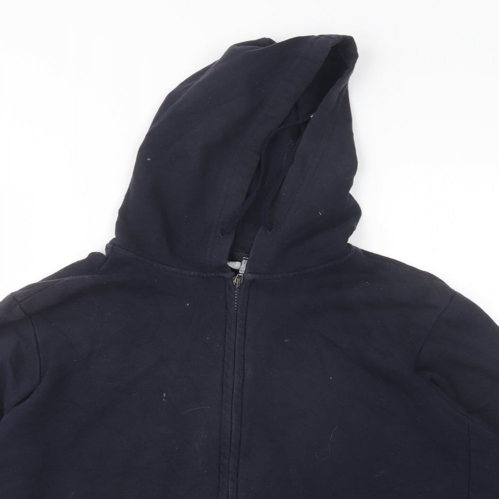 M&S Womens Blue  Cotton Full Zip Hoodie Size 16