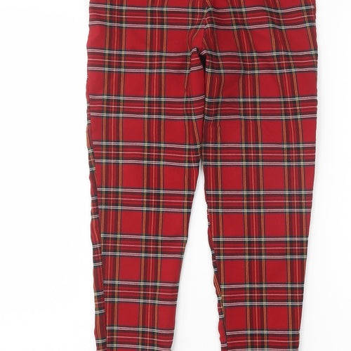 Zara Womens Multicoloured Plaid Cotton Trousers  Size S L26 in Slim