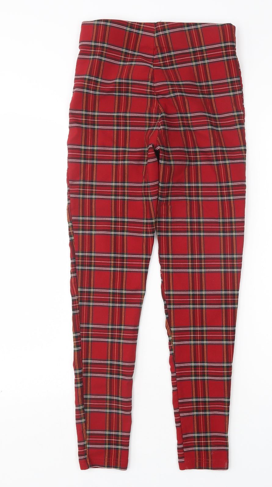 Zara Womens Multicoloured Plaid Cotton Trousers  Size S L26 in Slim