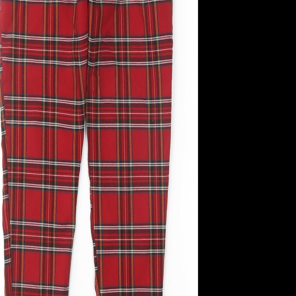 Zara Womens Multicoloured Plaid Cotton Trousers  Size S L26 in Slim