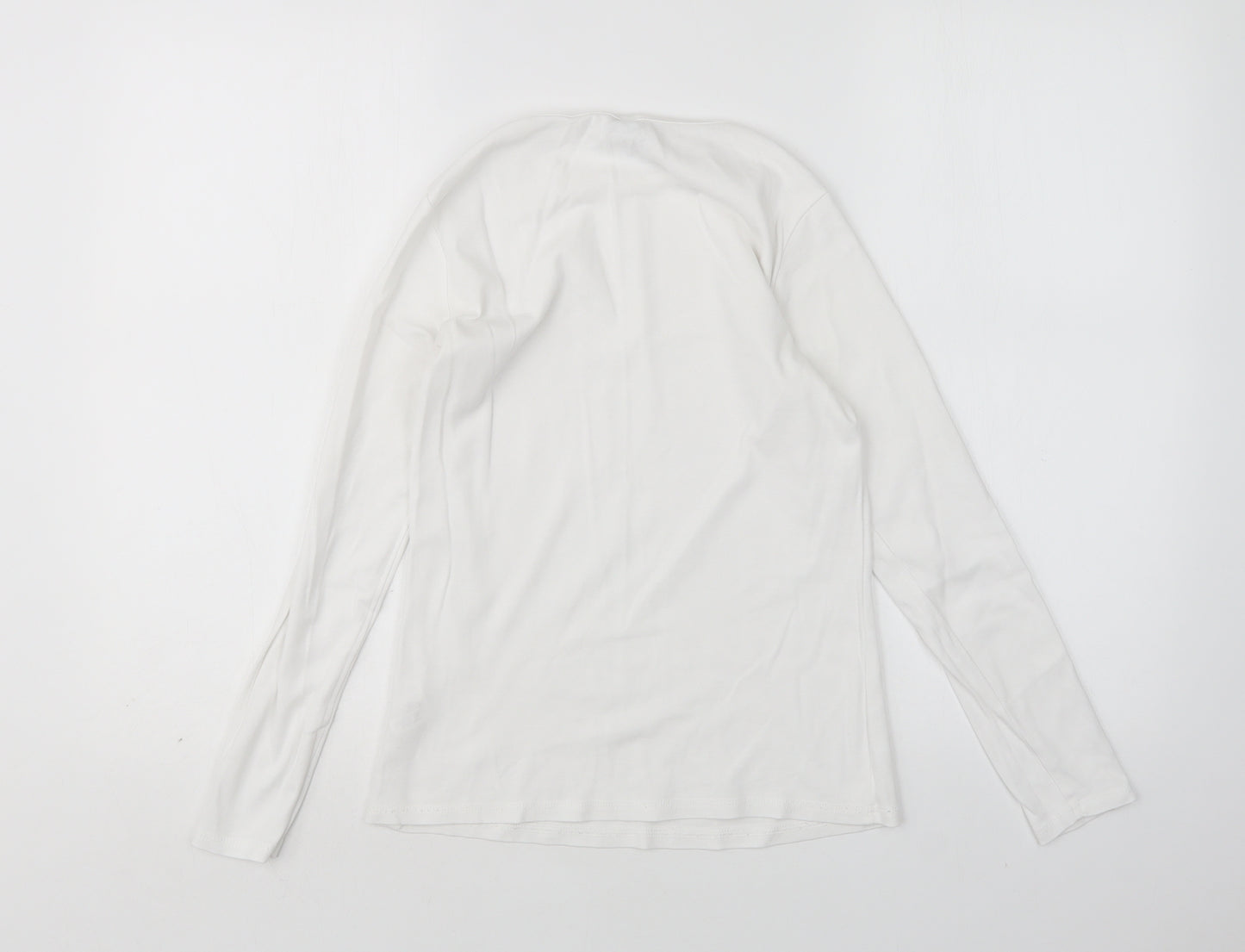 Intuition Womens White  Cotton Basic T-Shirt Size 8 Round Neck