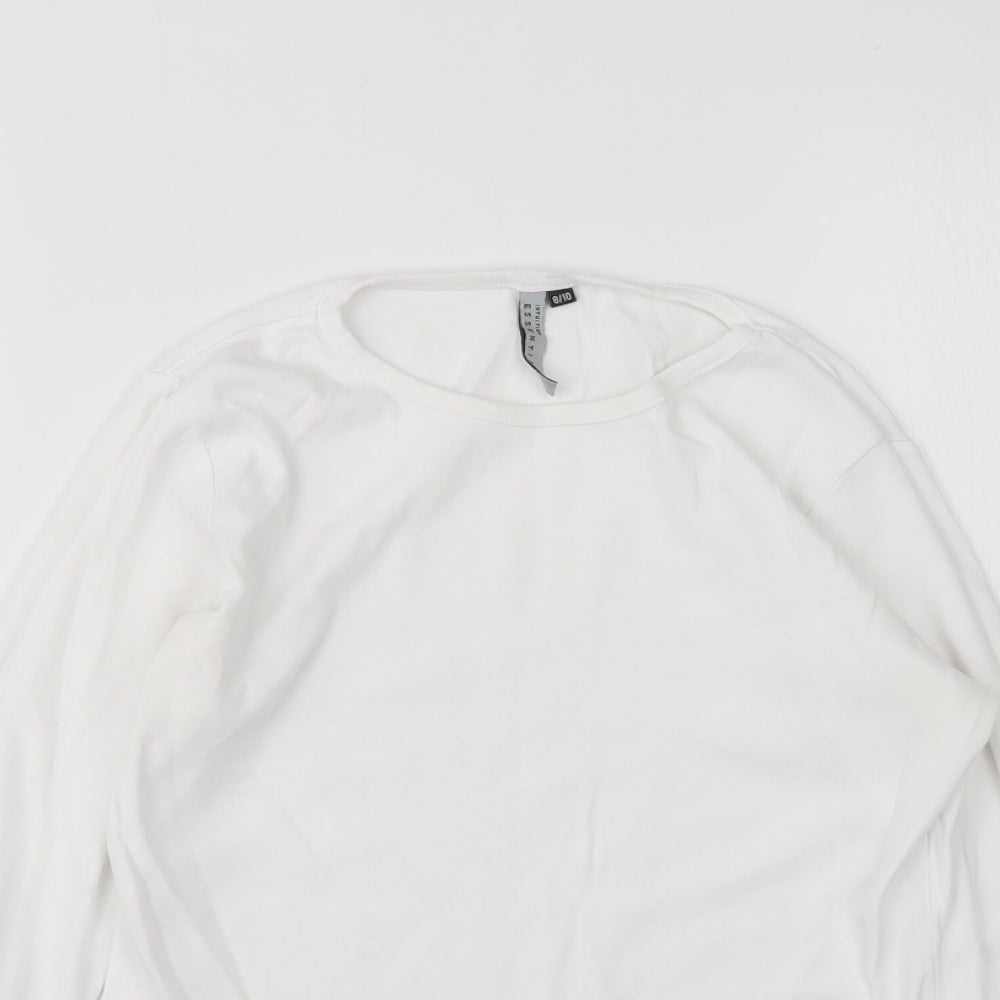 Intuition Womens White  Cotton Basic T-Shirt Size 8 Round Neck