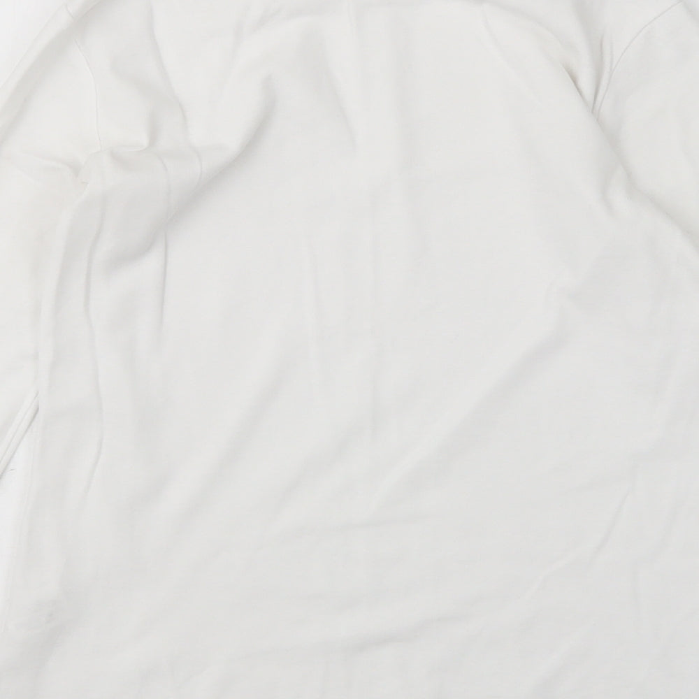 Intuition Womens White  Cotton Basic T-Shirt Size 8 Round Neck