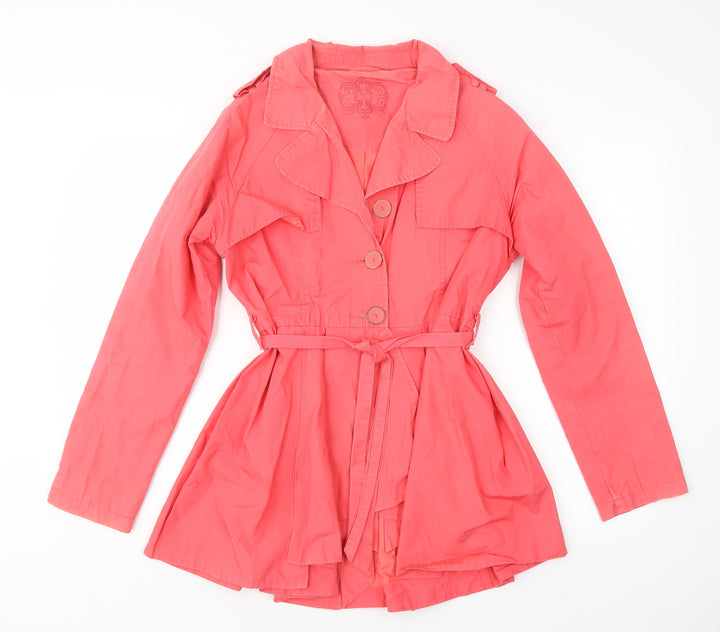 Red Herring Womens Pink Overcoat Coat Size 12
