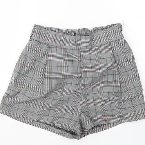H&M Womens Multicoloured Houndstooth Polyester Paperbag Shorts Size 6 L3 in Regular