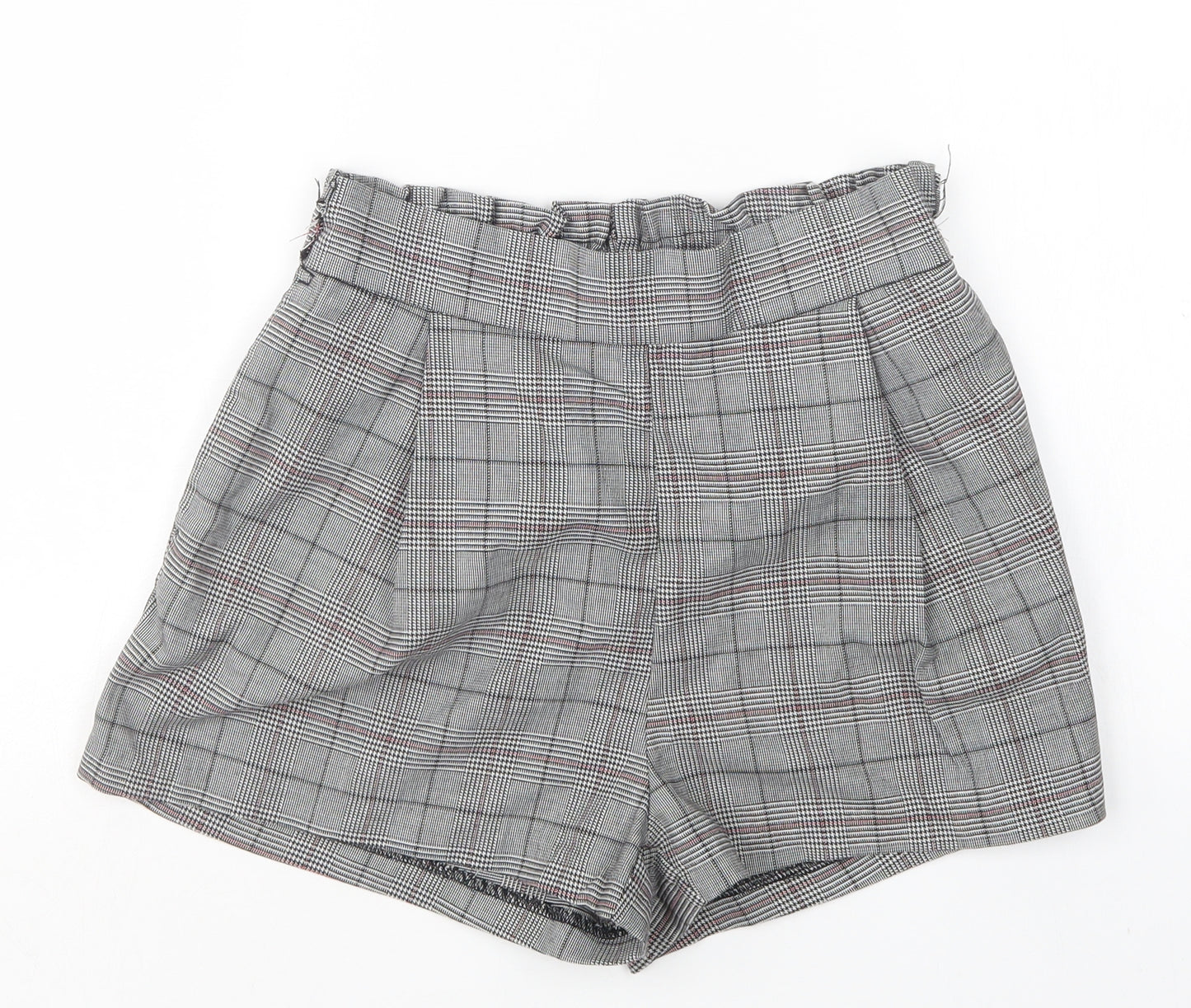 H&M Womens Multicoloured Houndstooth Polyester Paperbag Shorts Size 6 L3 in Regular