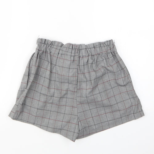H&M Womens Multicoloured Houndstooth Polyester Paperbag Shorts Size 6 L3 in Regular