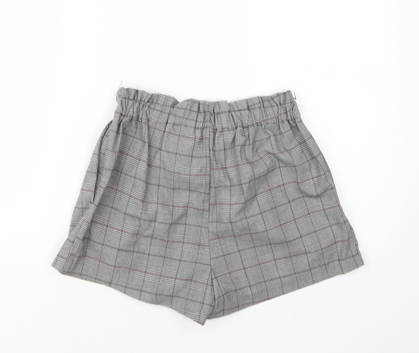 H&M Womens Multicoloured Houndstooth Polyester Paperbag Shorts Size 6 L3 in Regular