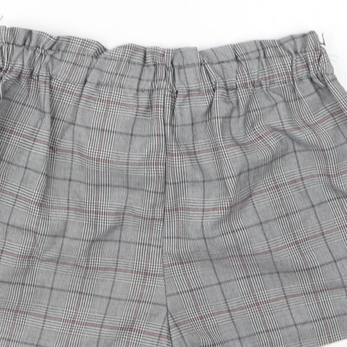 H&M Womens Multicoloured Houndstooth Polyester Paperbag Shorts Size 6 L3 in Regular