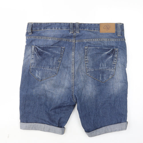 Crosshatch Mens Blue  Cotton Bermuda Shorts Size 34 L7 in Regular