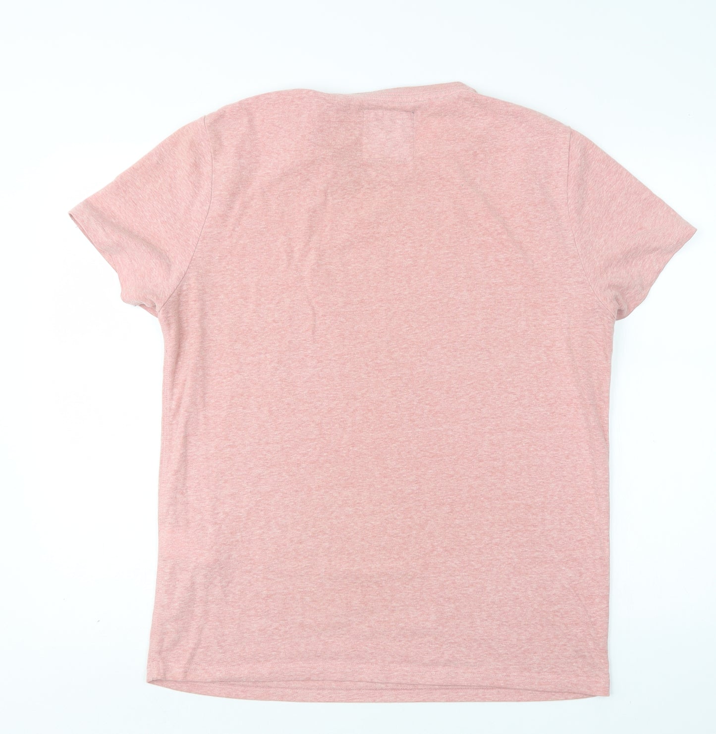 Superdry Mens Pink  Cotton  T-Shirt Size L Round Neck