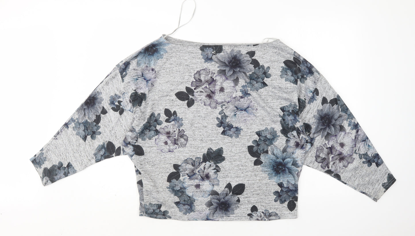 Lipsy Womens Multicoloured Round Neck Floral Polyester Pullover Jumper Size 12