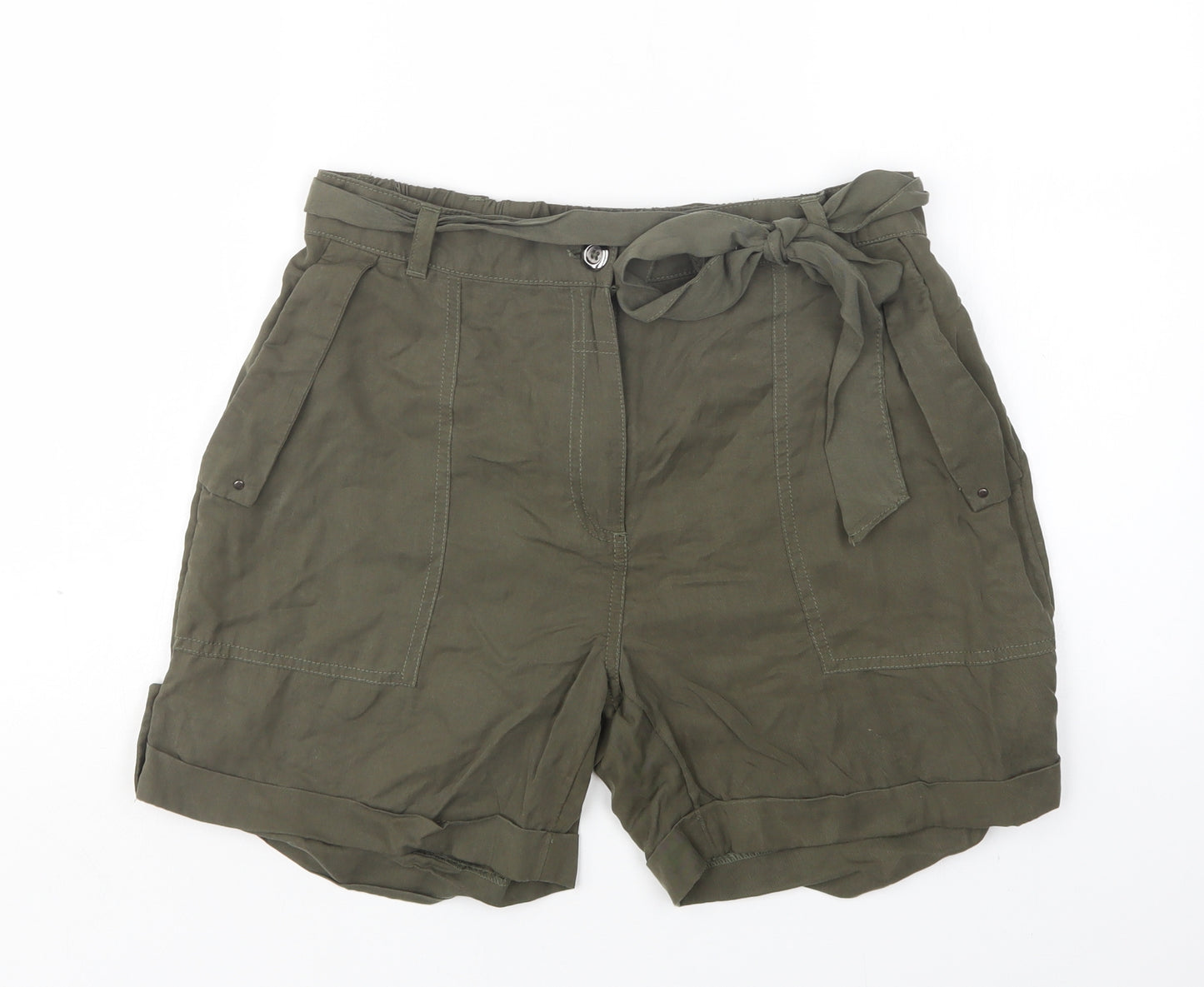 New Look  Womens Green  Lyocell Chino Shorts Size 12 L6 in Regular