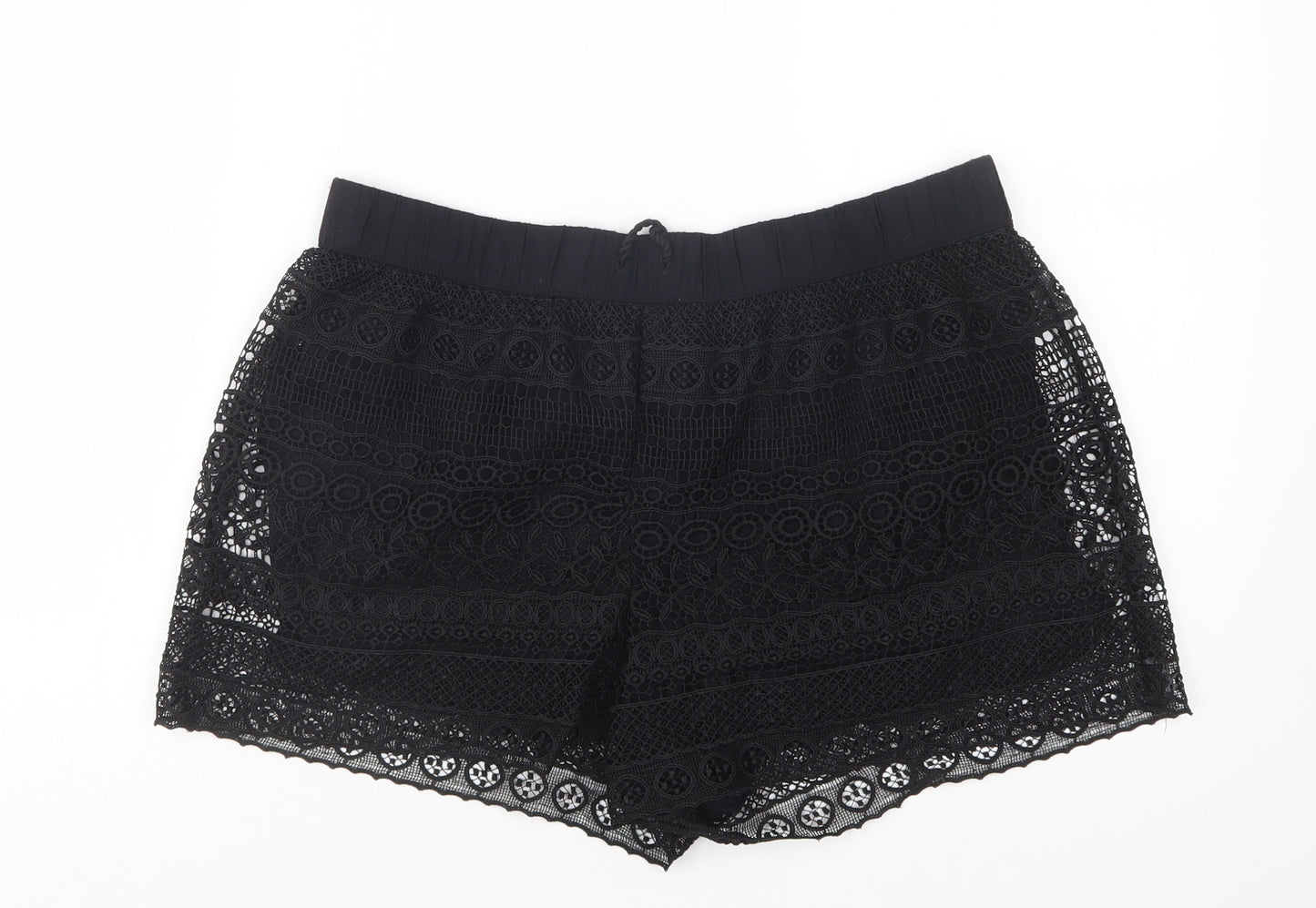George Womens Black  Polyester Hot Pants Shorts Size M L3 in Regular