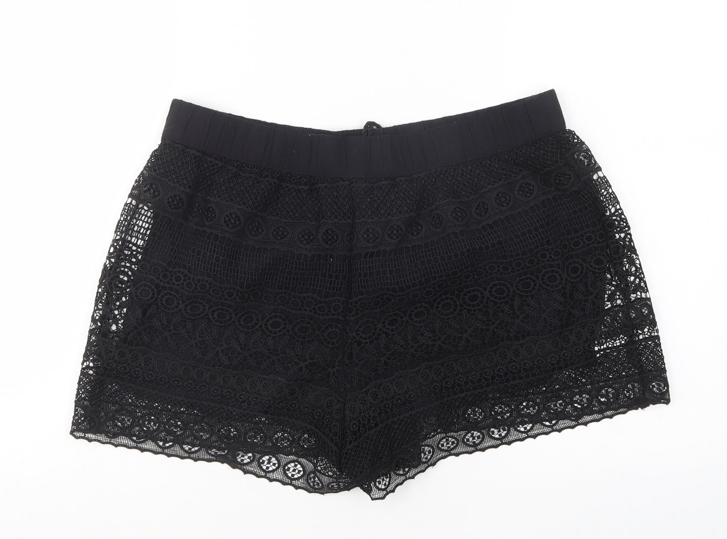 George Womens Black  Polyester Hot Pants Shorts Size M L3 in Regular