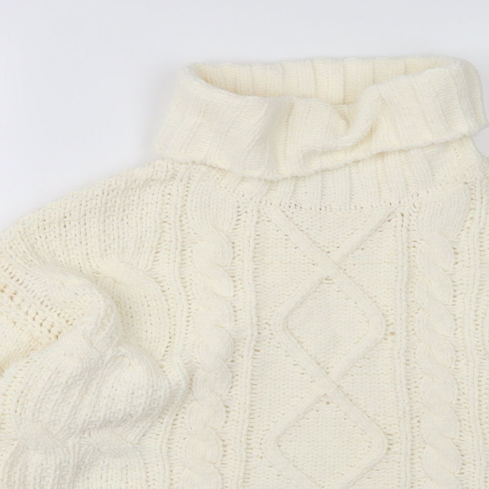 Primark Womens Ivory Roll Neck  Polyester Pullover Jumper Size XS
