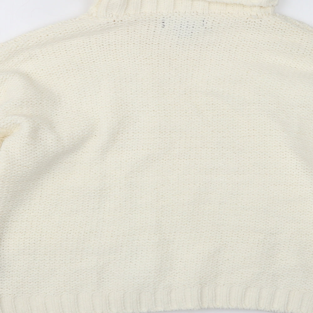 Primark Womens Ivory Roll Neck  Polyester Pullover Jumper Size XS