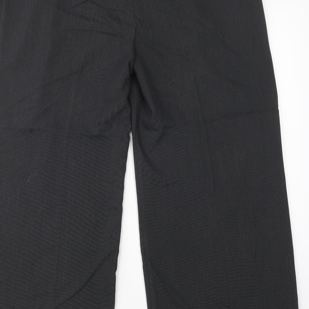 M&S Womens Black Polka Dot Polyester Trousers  Size 16 L28 in Regular