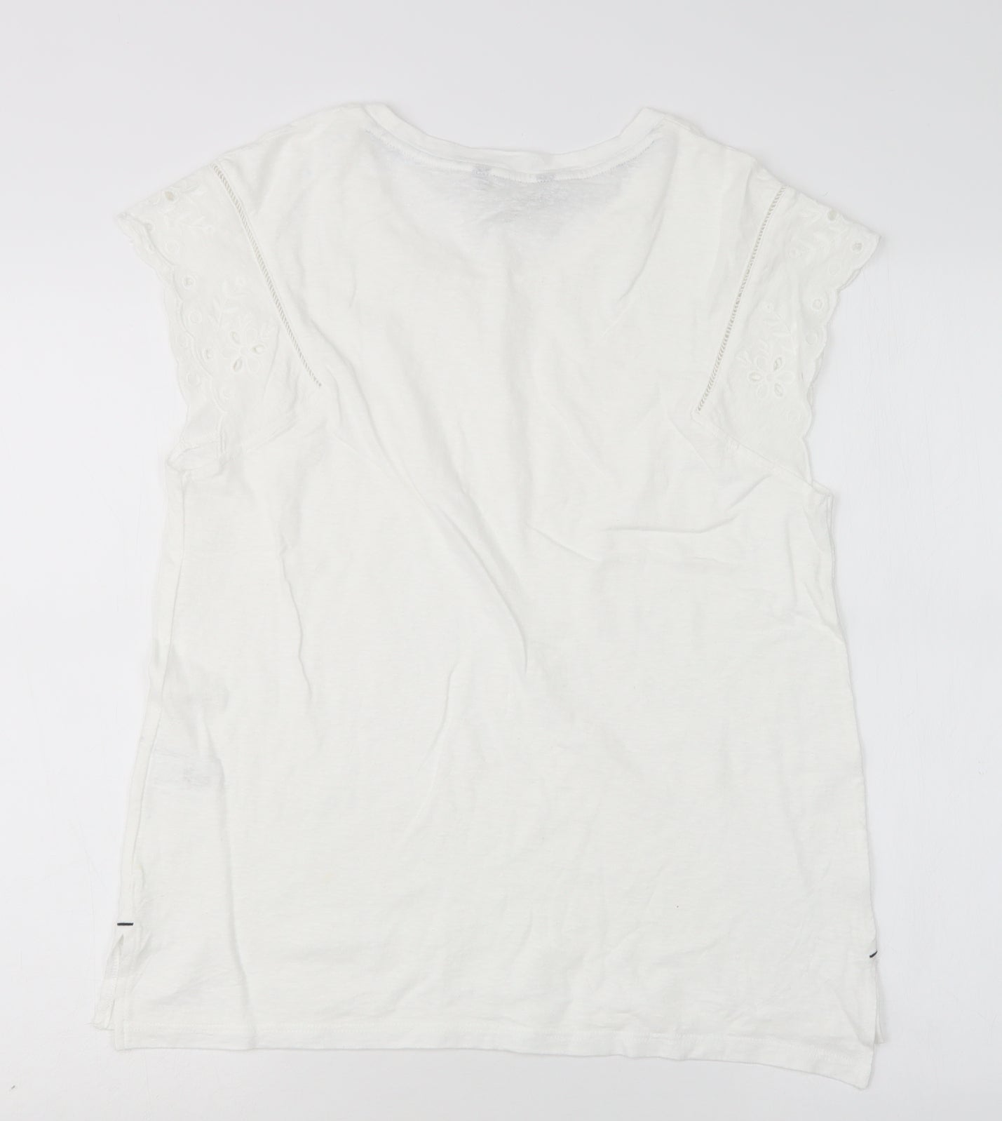 NEXT Womens White  Cotton Basic T-Shirt Size 12 Round Neck