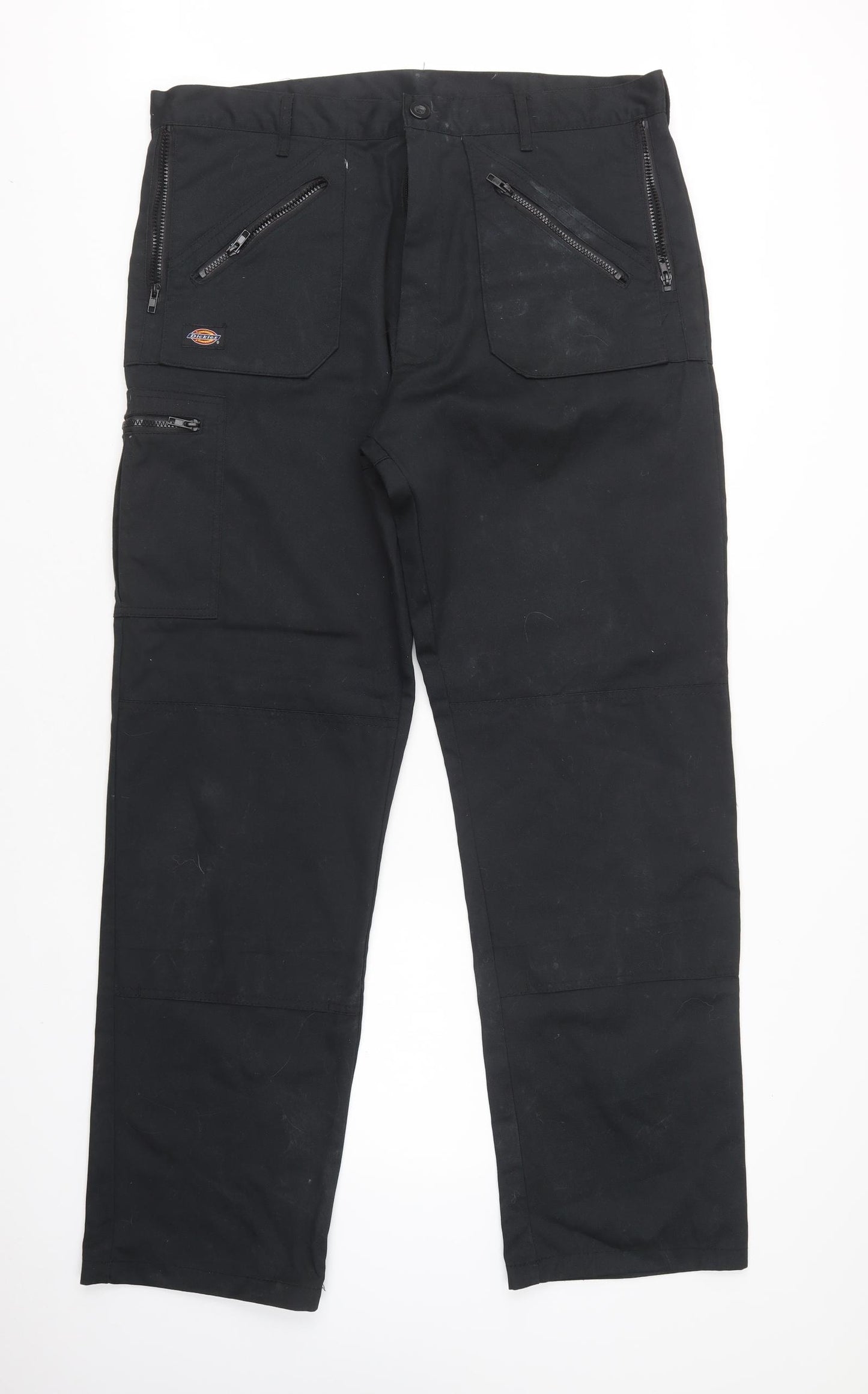 Dickies Mens Black  Polyester Cargo Trousers Size 38 L34 in Regular  - work trousers