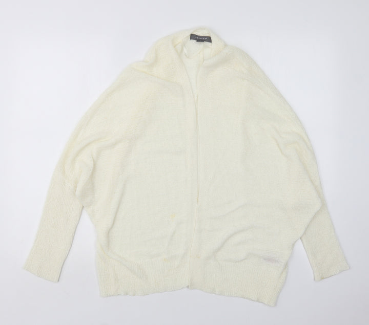 Primark Womens Ivory V-Neck Acrylic Cardigan Jumper Size S