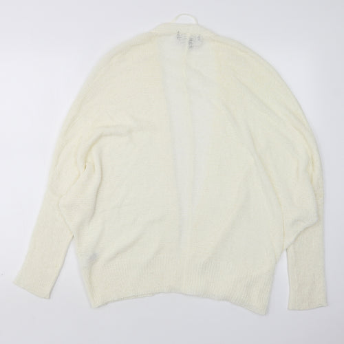 Primark Womens Ivory V-Neck  Acrylic Cardigan Jumper Size S