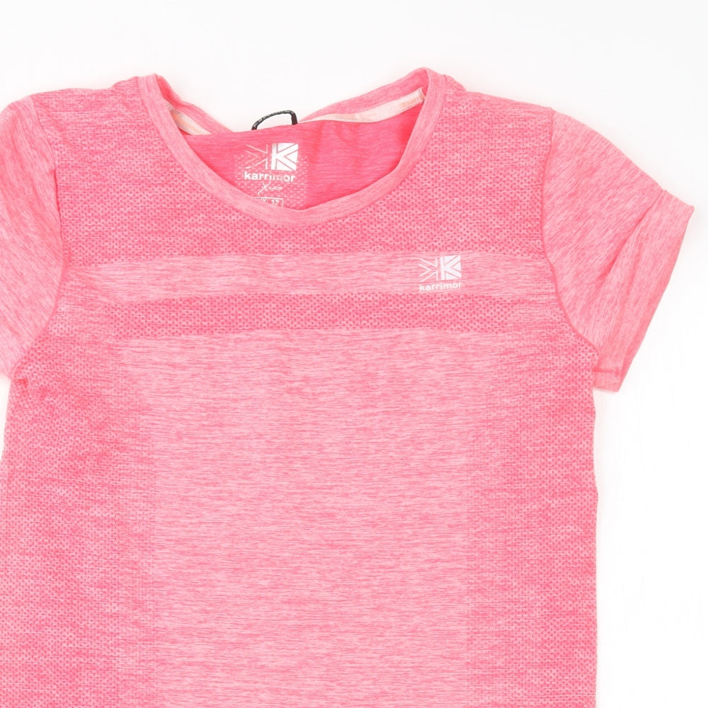 Karrimor Womens Pink  Polyester Basic T-Shirt Size 12 Round Neck