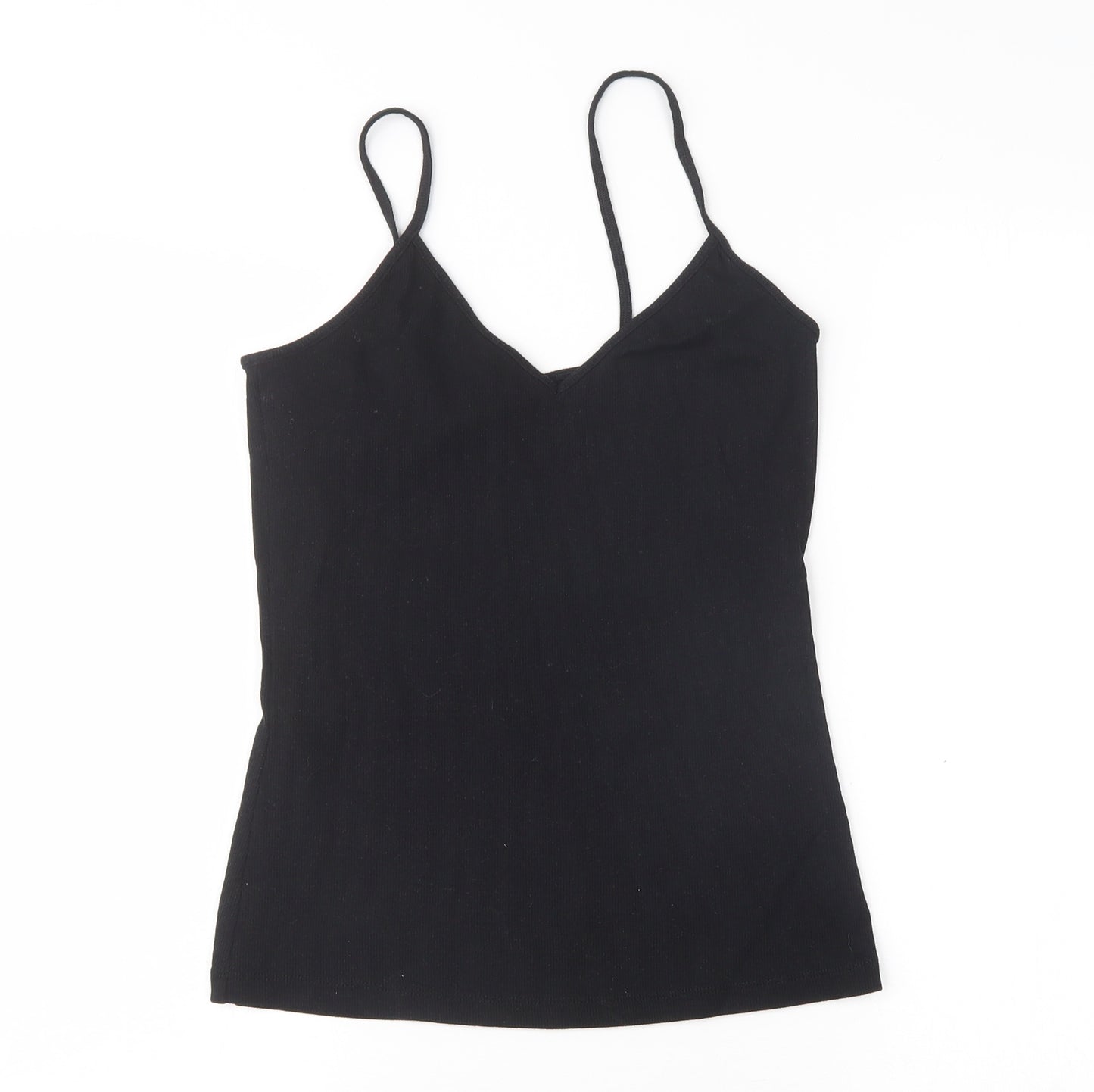 H&M Womens Black  Cotton Basic Tank Size M V-Neck
