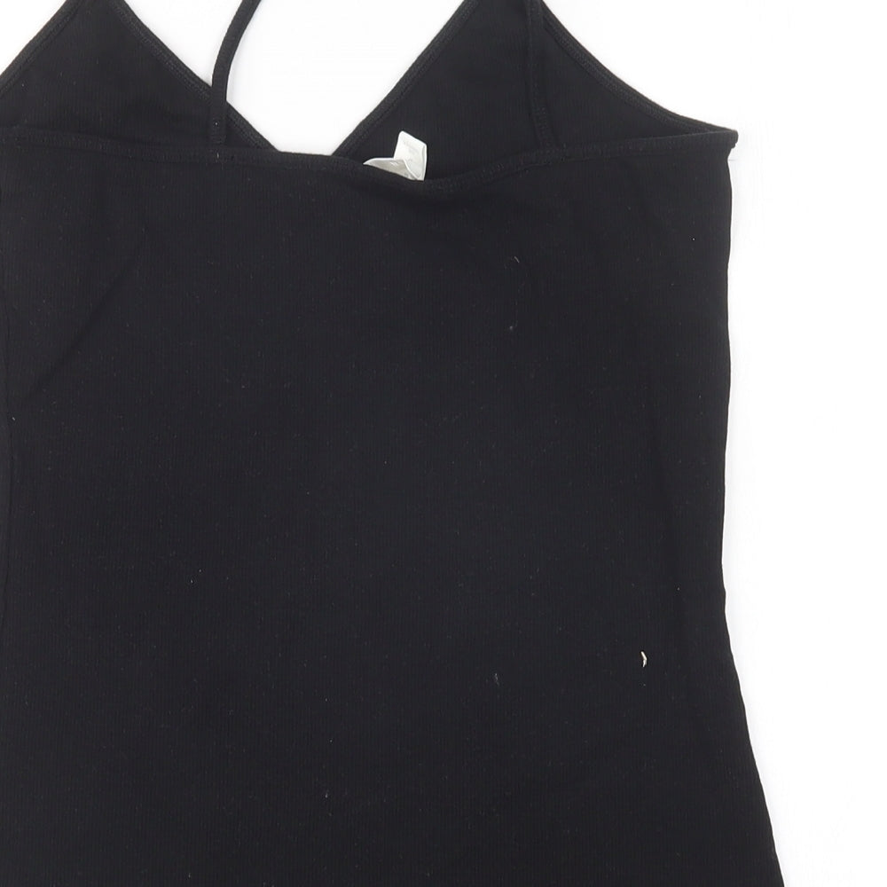 H&M Womens Black  Cotton Basic Tank Size M V-Neck