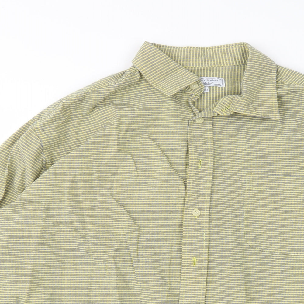 Philippe De Chambord Mens Multicoloured Check Cotton  Button-Up Size XL Collared
