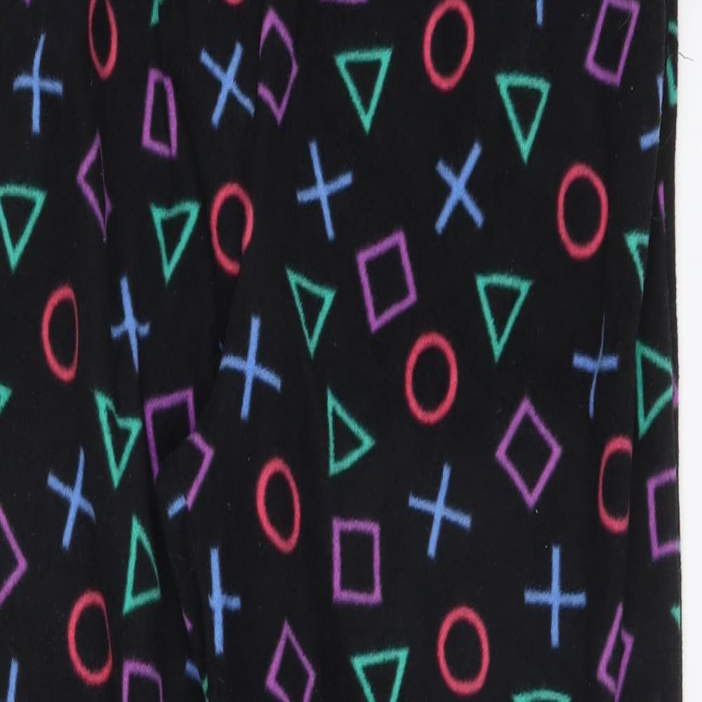 George Mens Black Geometric Polyester  Pyjama Pants Size L   - PLAYSTATION